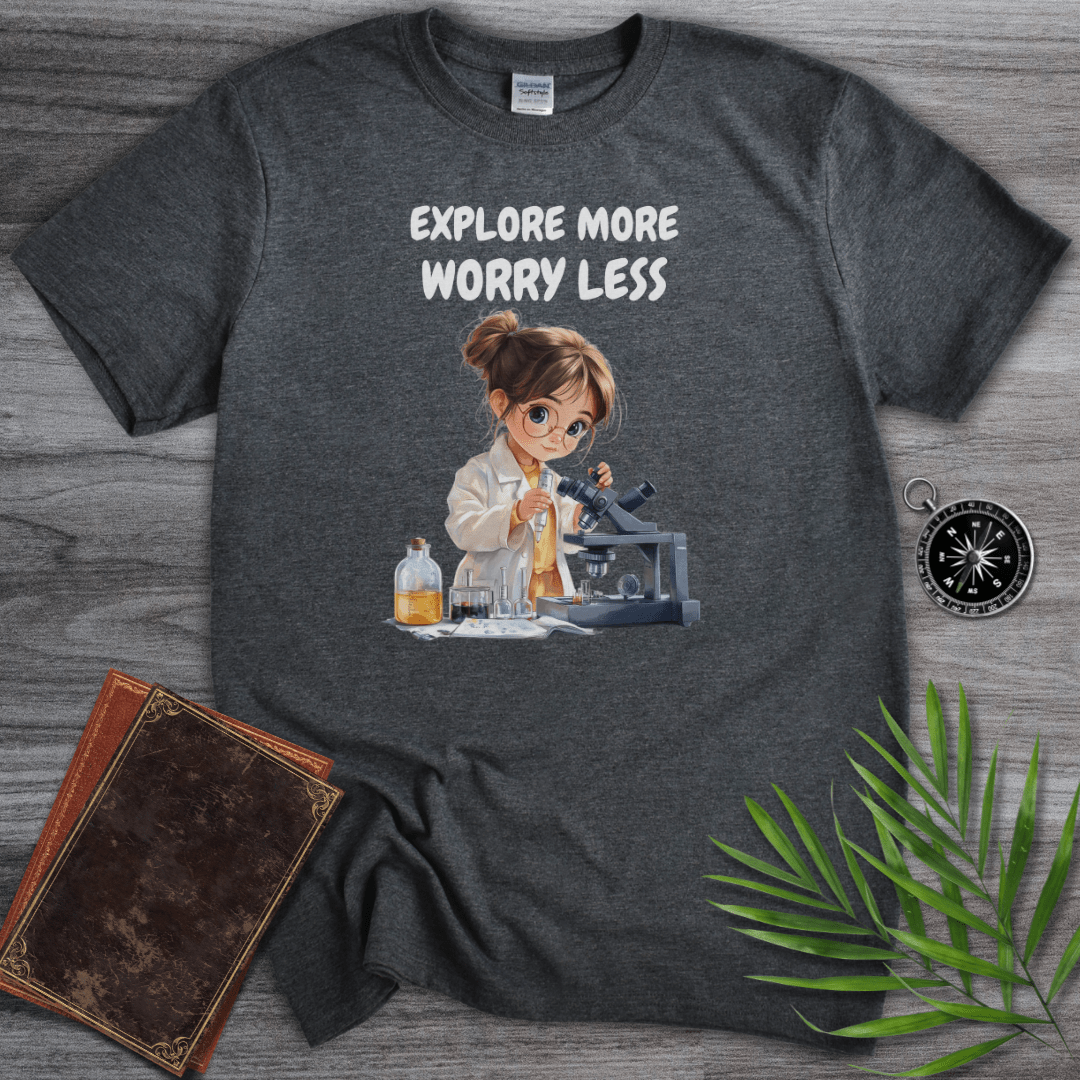 T-Shirt Dark Heather / S Explore More, Worry Less Science T-Shirt