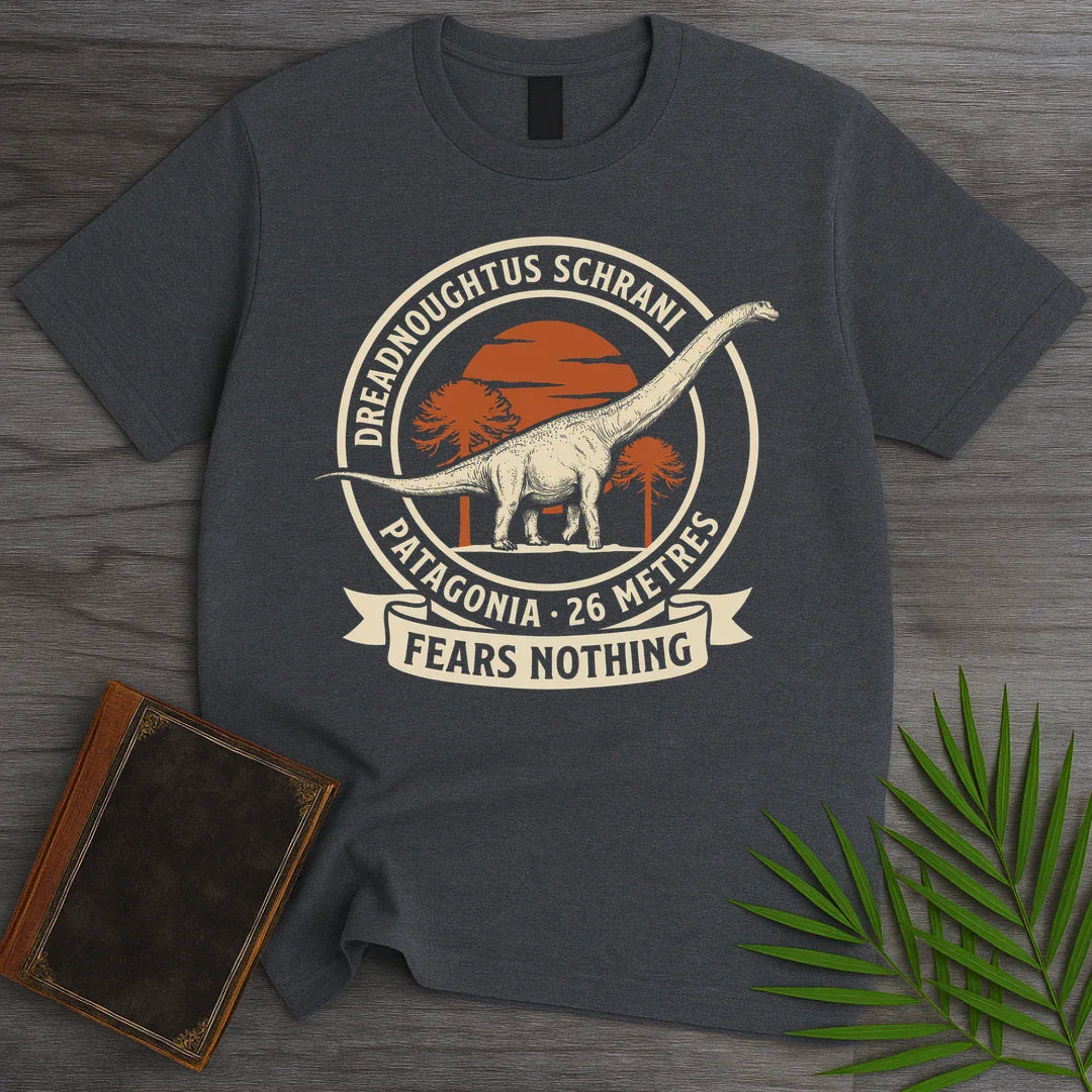T-Shirt Dark Heather / S Fears Nothing Dreadnoughtus T-Shirt