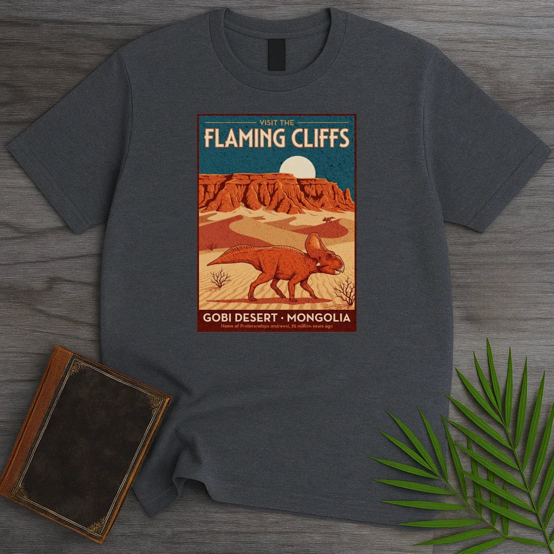 T-Shirt Dark Heather / S Flaming Cliffs Protoceratops T-Shirt