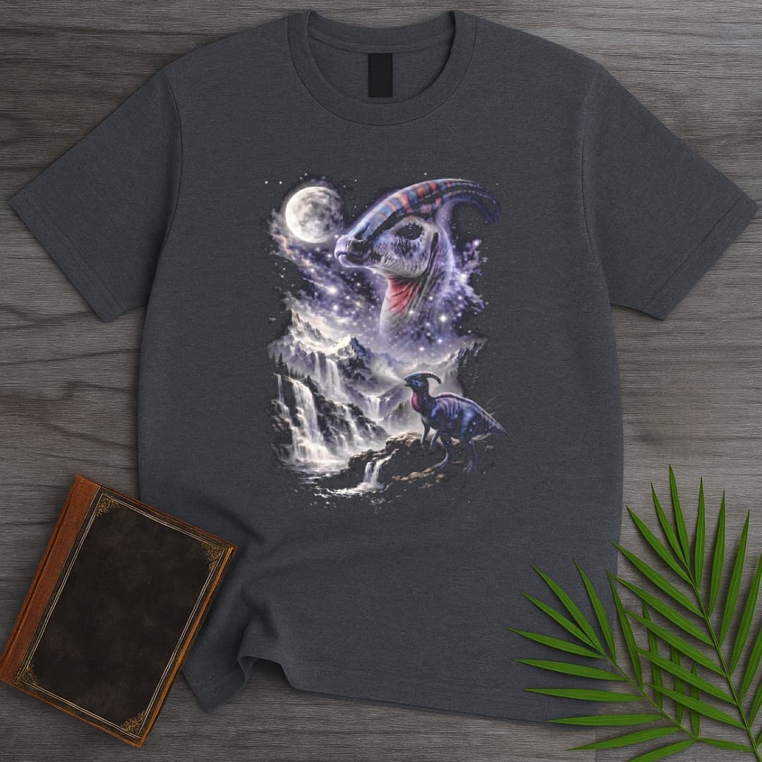T-Shirt Dark Heather / S Galactic Parasaurolophus Night T-Shirt