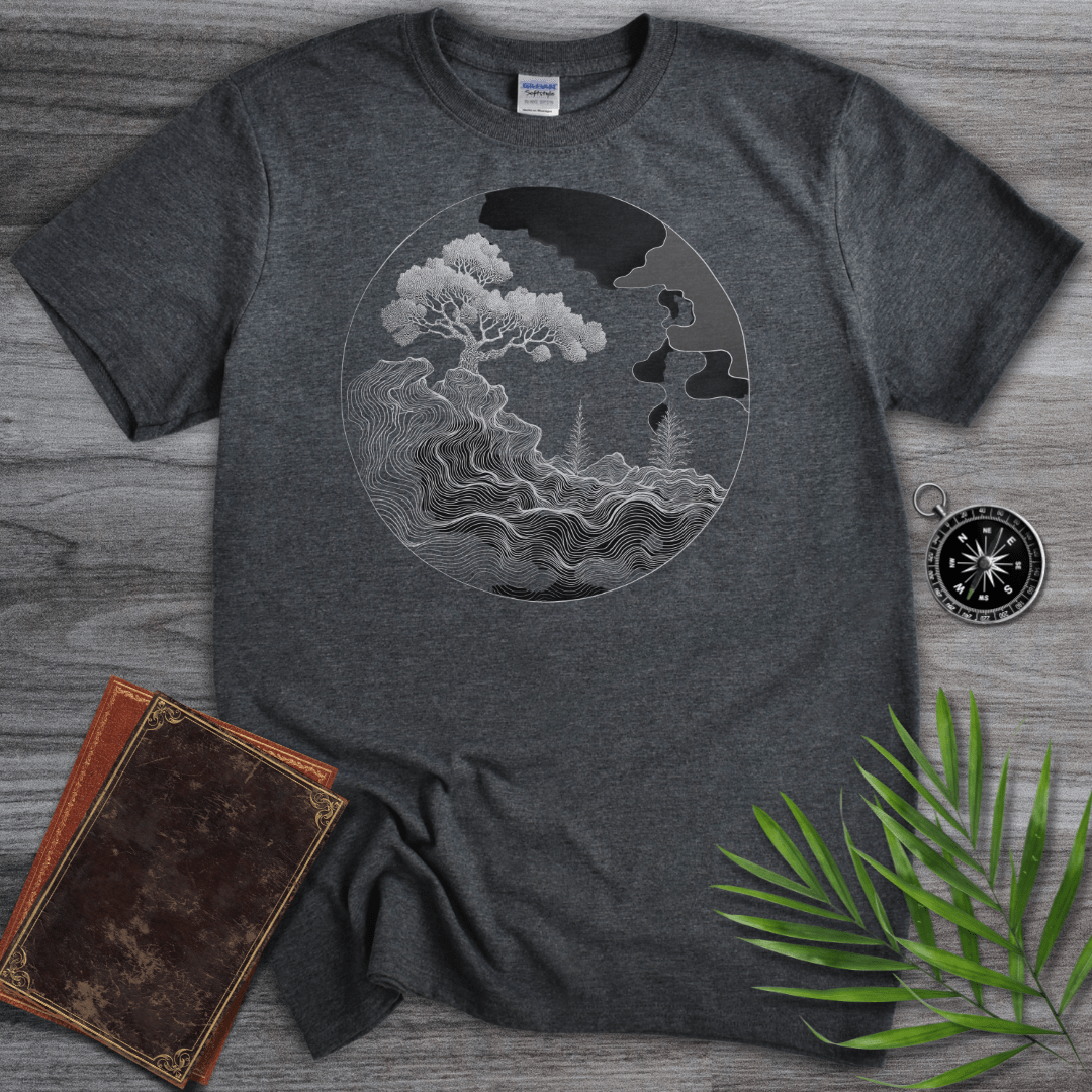 T-Shirt Dark Heather / S Geography: Earth & Environment Line Art T-Shirt