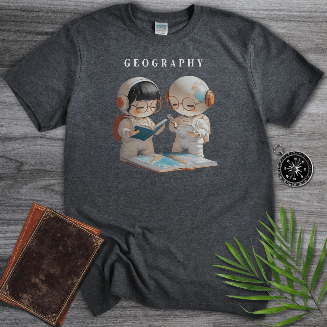 T-Shirt Dark Heather / S Geography Study, Graphic T-Shirt