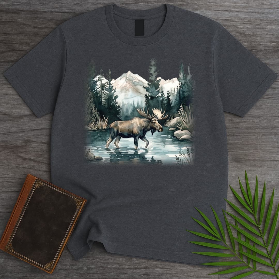 T-Shirt Dark Heather / S Glacial Lake Moose T-Shirt
