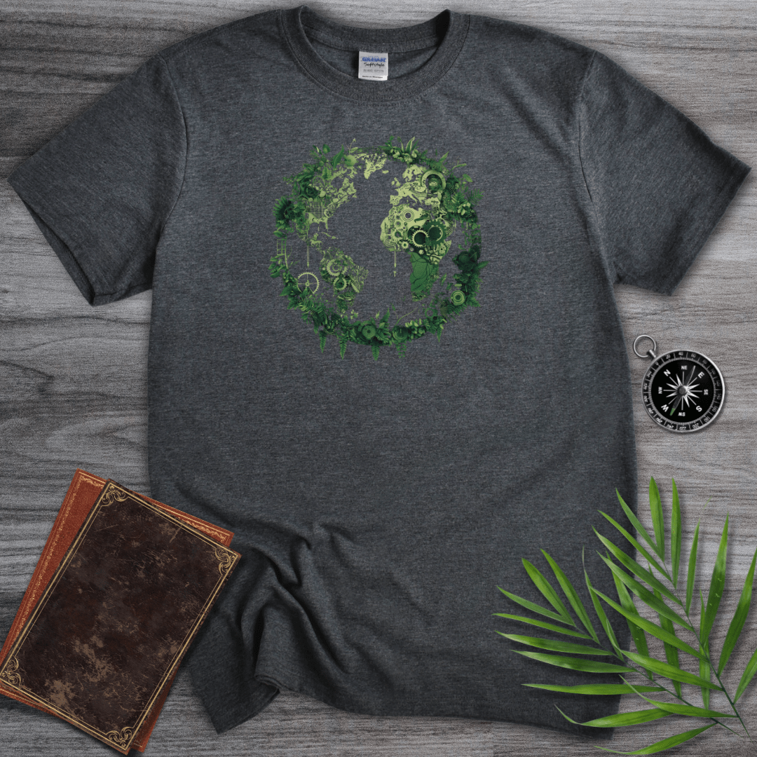 T-Shirt Dark Heather / S Green Continents Graphic T-Shirt