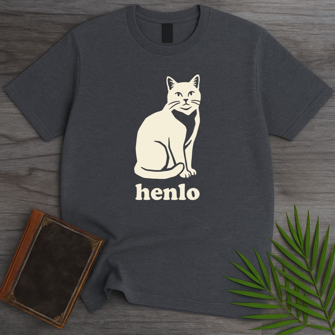 T-Shirt Dark Heather / S Henlo Cat T-Shirt