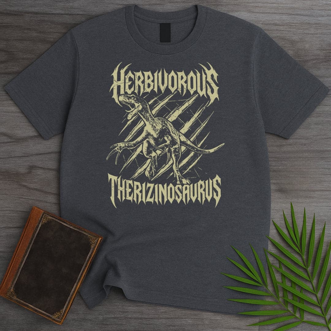 T-Shirt Dark Heather / S Herbivorous Metal Therizinosaurus T-Shirt