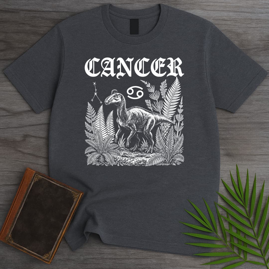 T-Shirt Dark Heather / S Horoscope: Maiasaura Cancer T-Shirt