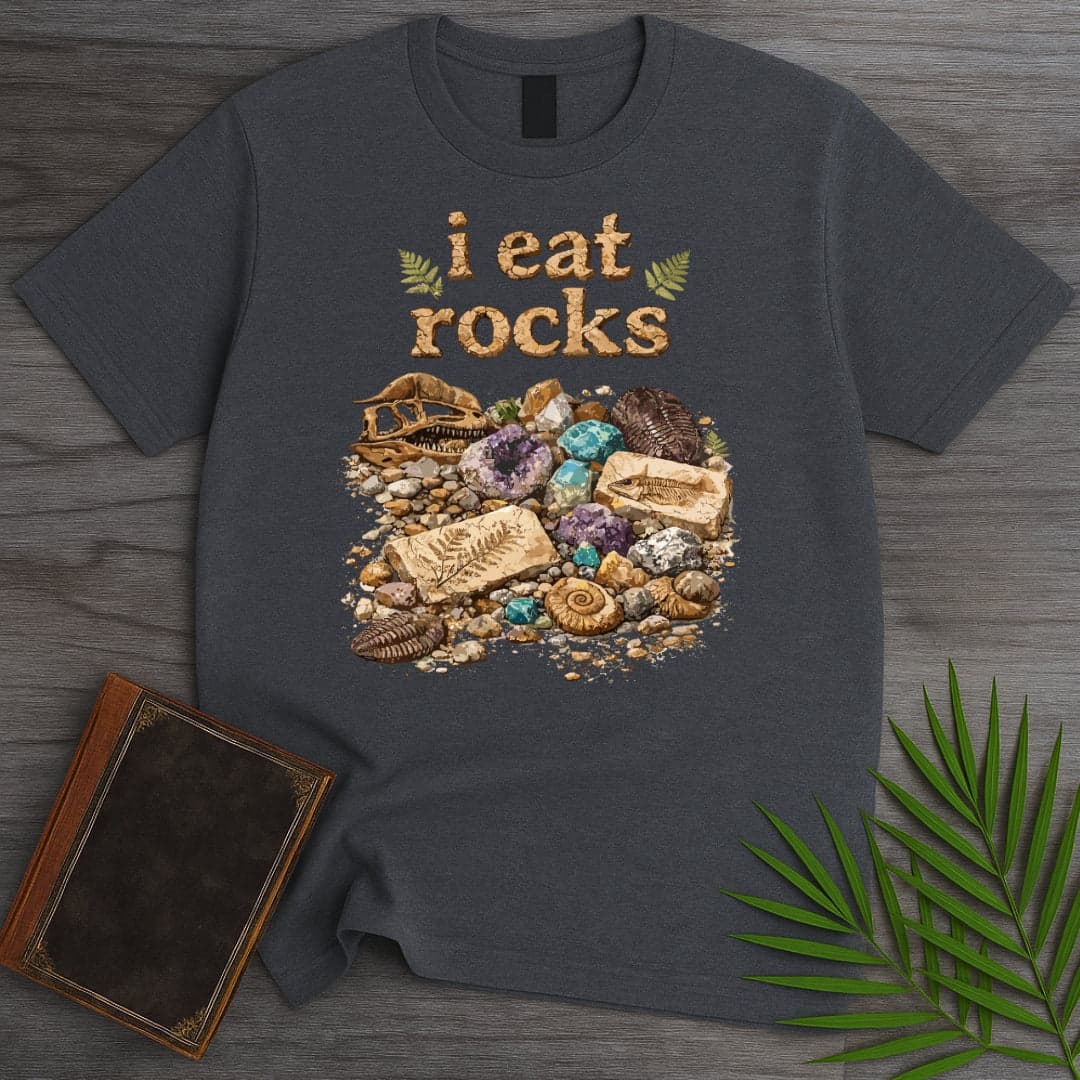 T-Shirt Dark Heather / S I Eat Rocks T-Shirt
