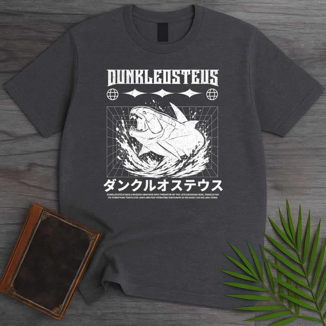 T-Shirt Dark Heather / S Japanese Dunkleosteus Streetwear T-Shirt