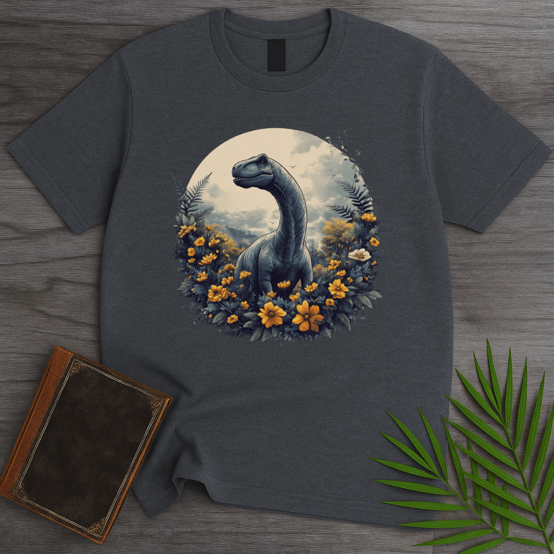 T-Shirt Dark Heather / S Jurassic Bloom Circle Flower T-Shirt