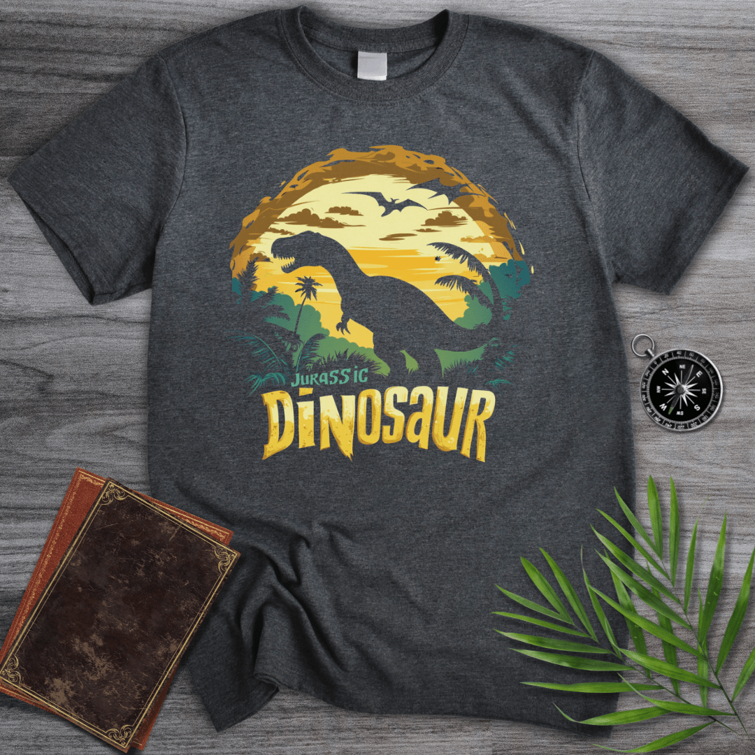 T-Shirt Dark Heather / S Jurassic Dinosaur Silhouette T-Shirt