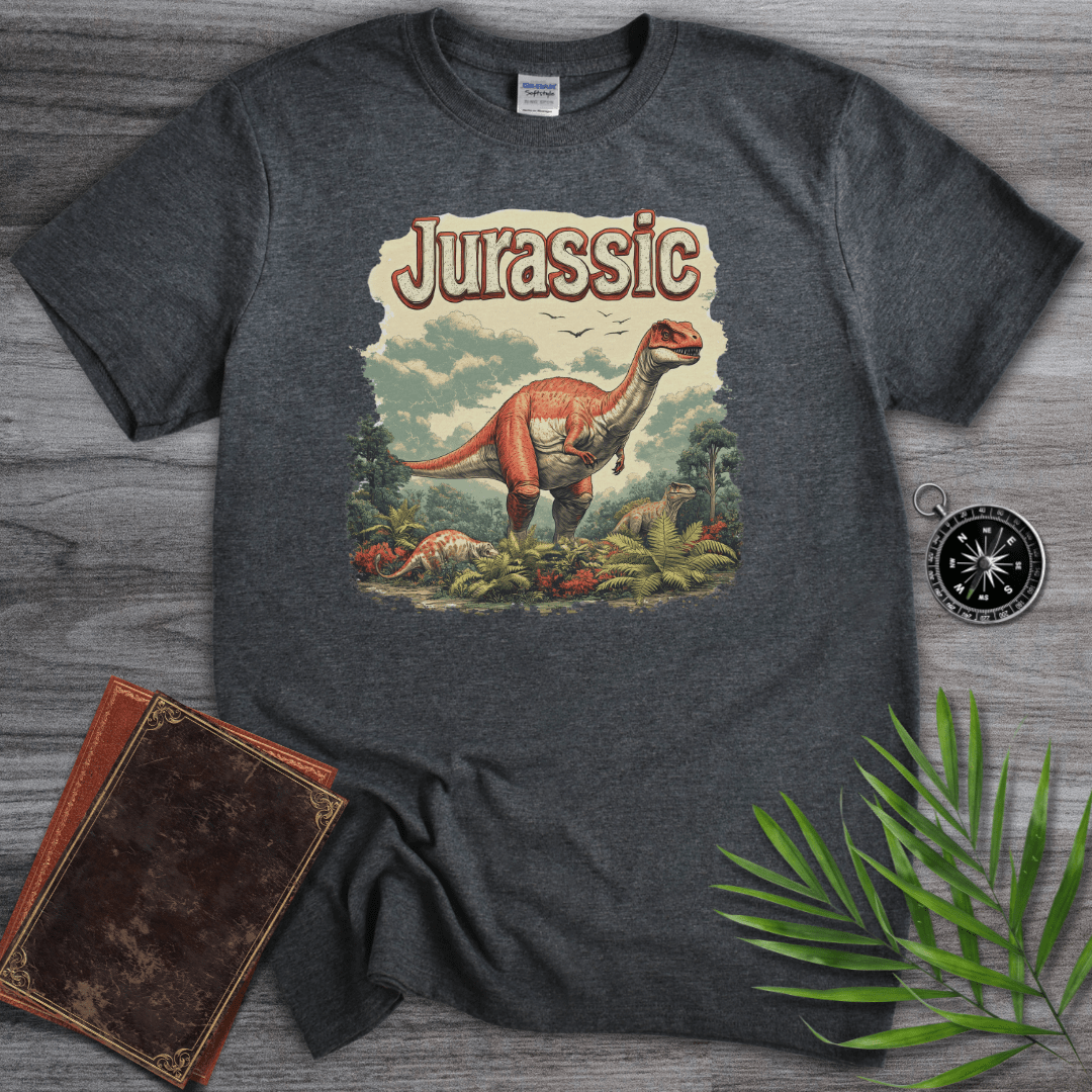 T-Shirt Dark Heather / S Jurassic Dinosaur Typography Graphic T-Shirt