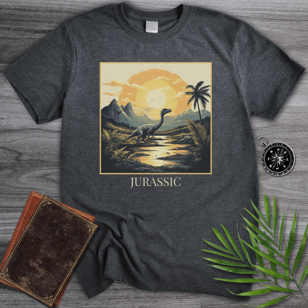 T-Shirt Dark Heather / S Jurassic Theropod at Dawn T-Shirt