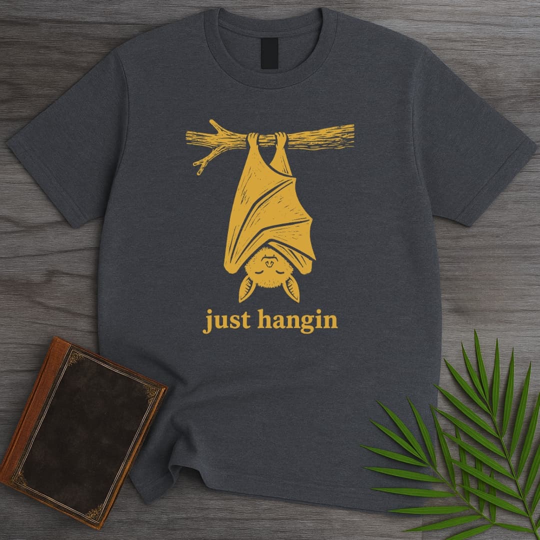 T-Shirt Dark Heather / S Just Hangin Bat T-Shirt