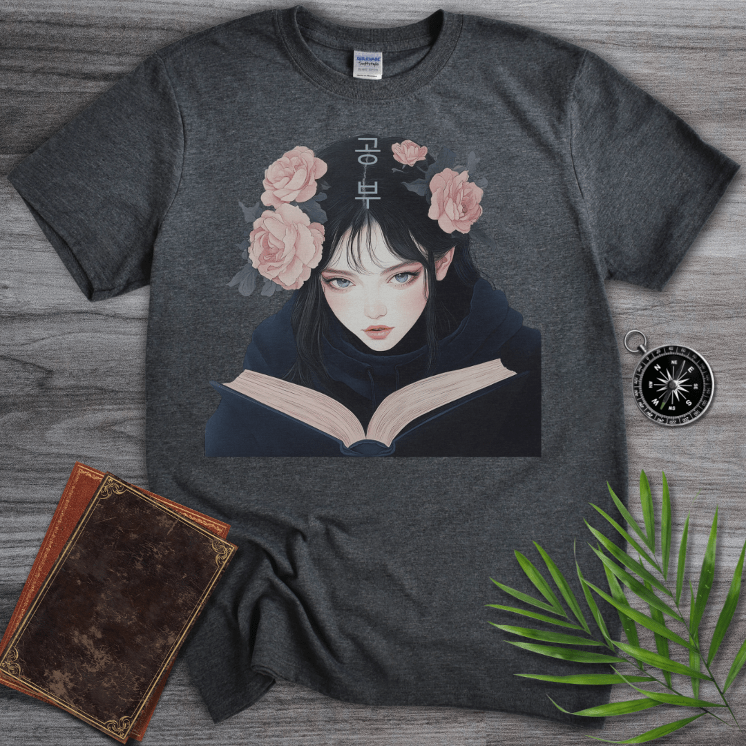 T-Shirt Dark Heather / S Korean Study Girl Graphic T-Shirt