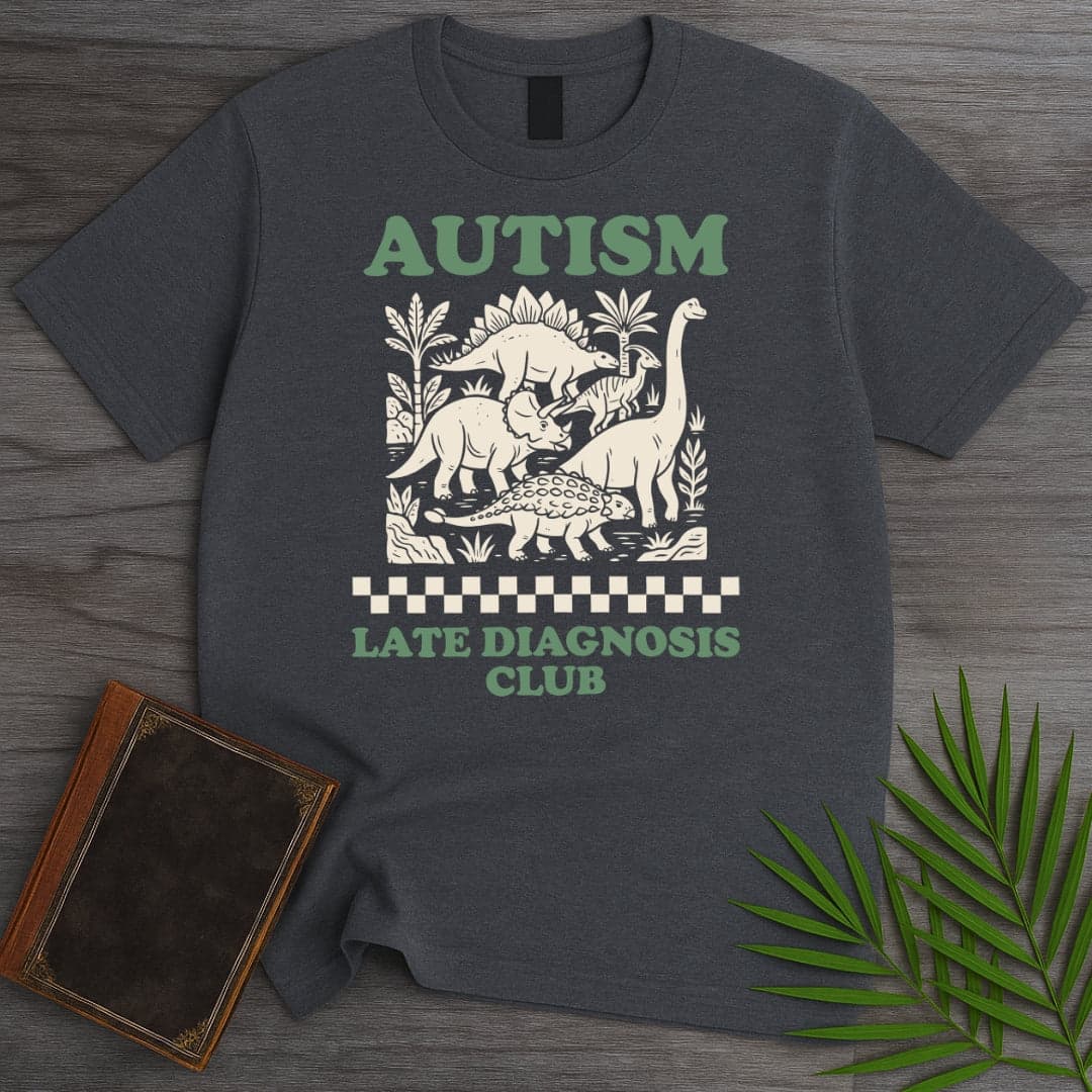 T-Shirt Dark Heather / S Late Diagnosis Dino Club T-Shirt
