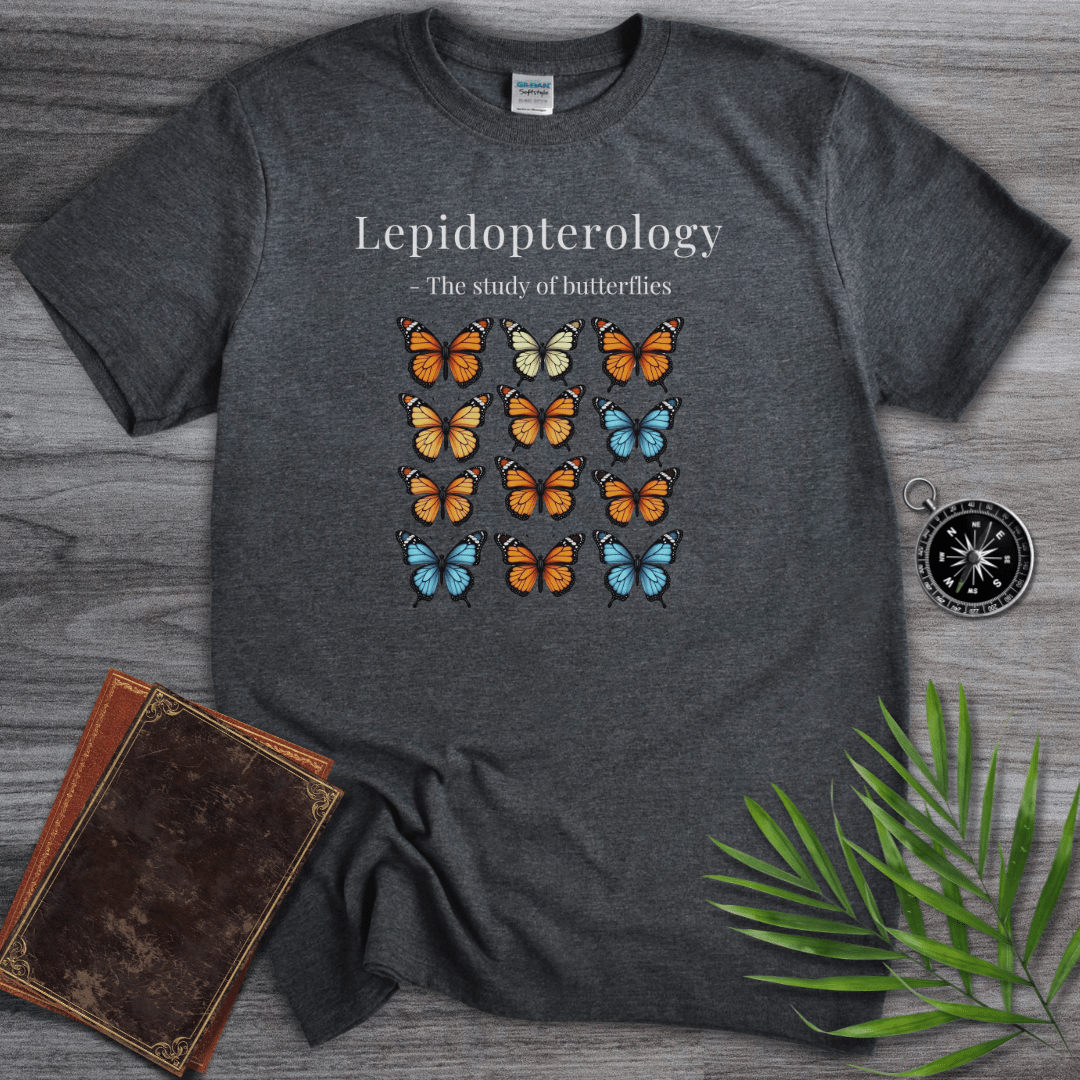 T-Shirt Dark Heather / S Lepidopterology: The study of butterflies T-Shirt