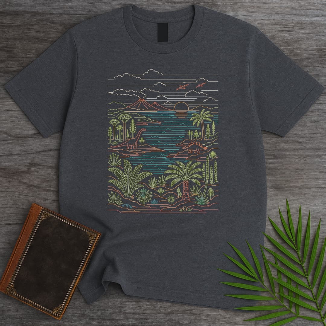 T-Shirt Dark Heather / S Linear Prehistoric Environment T-Shirt