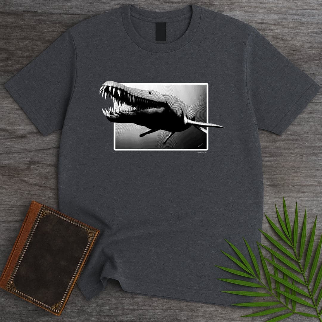 T-Shirt Dark Heather / S Liopleurodon, Short Necked Plesiosaur T-Shirt (palaeoden_art)