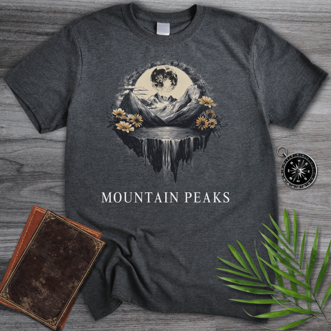 T-Shirt Dark Heather / S Lunar Mountain Peaks T-Shirt