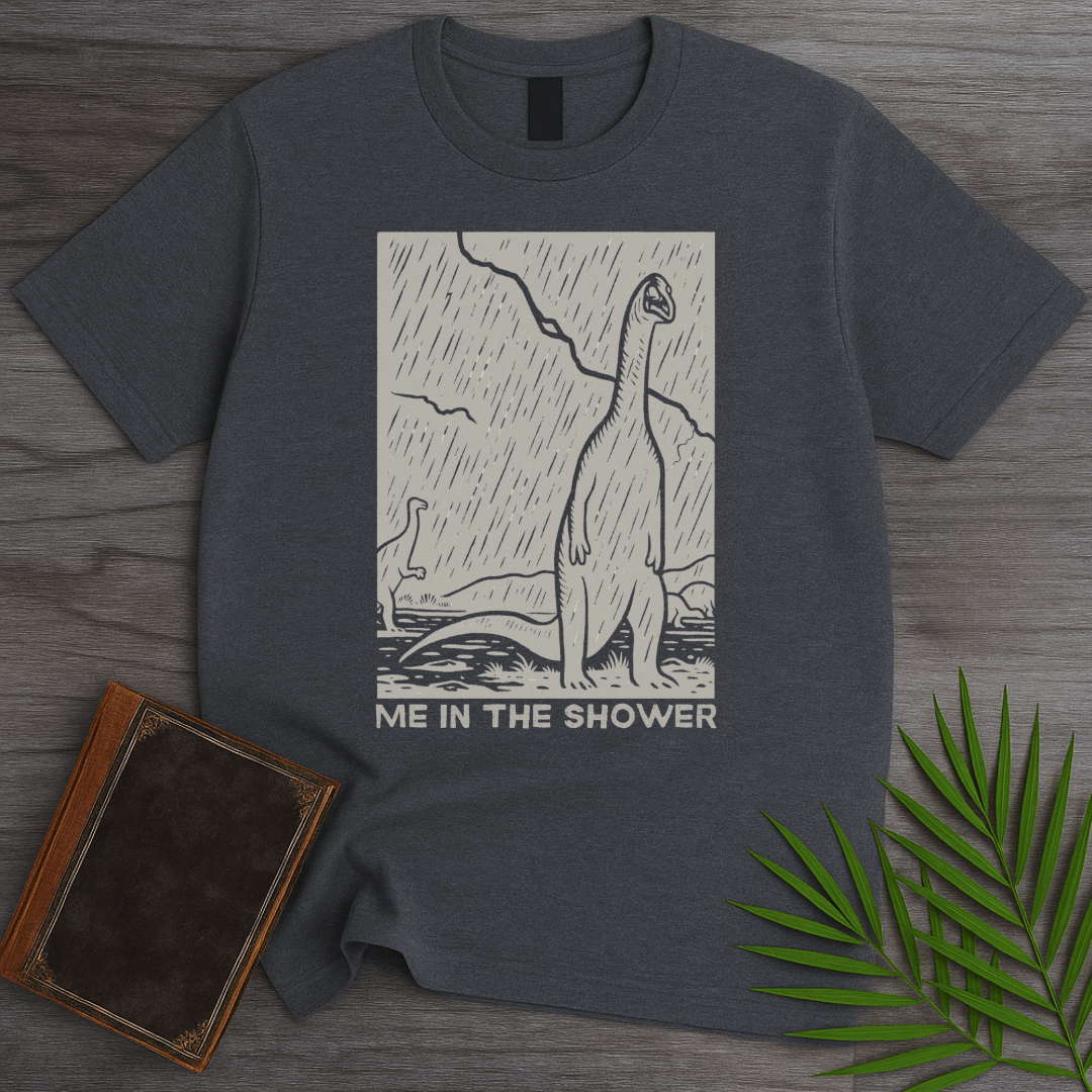 T-Shirt Dark Heather / S Me In The Shower Sauropod T-Shirt
