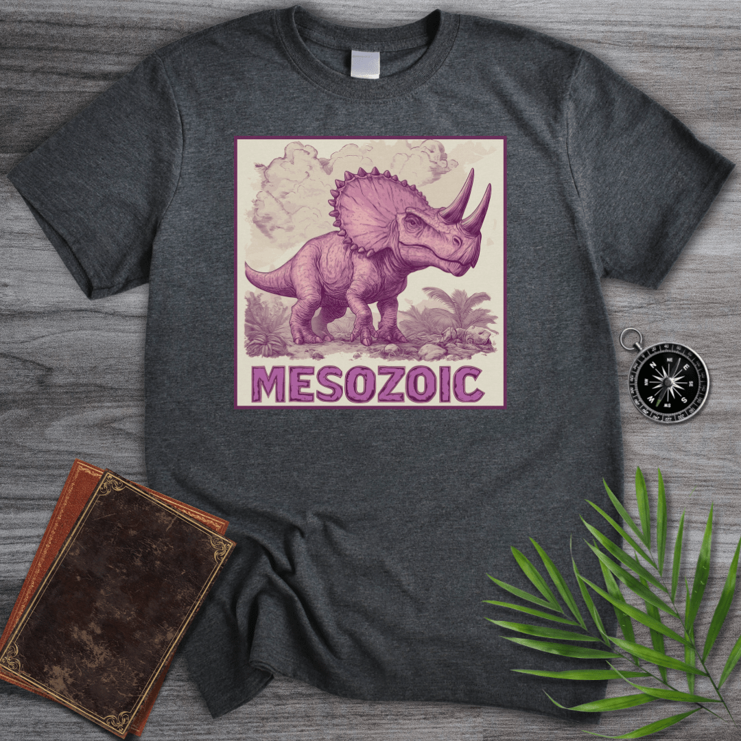 T-Shirt Dark Heather / S Mesozoic Triceratops Dinosaur Environment T-Shirt