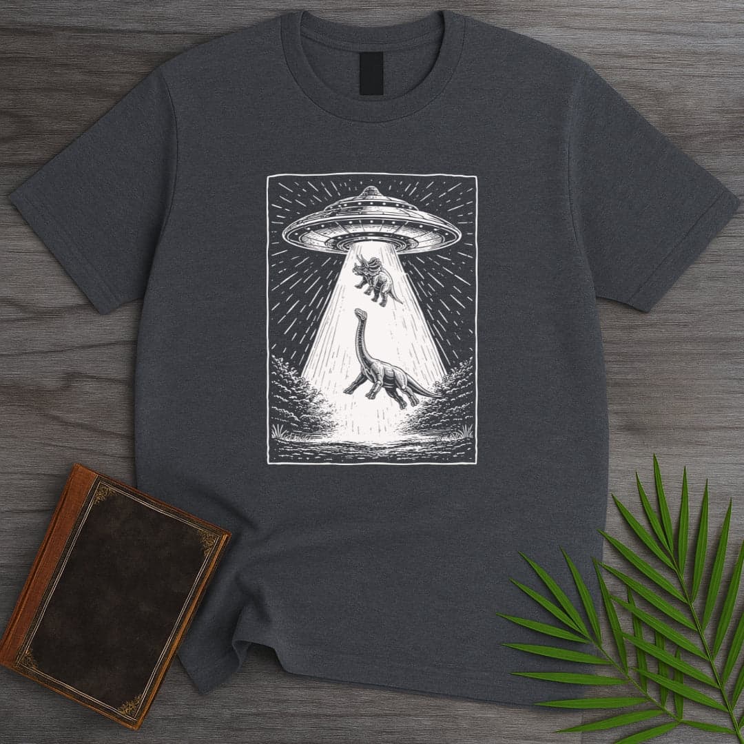T-Shirt Dark Heather / S Mesozoic UFO Attack T-Shirt