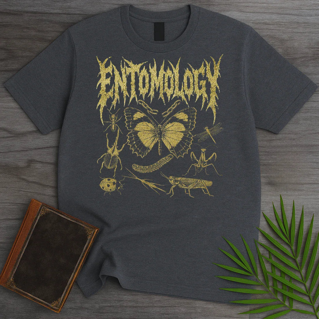 T-Shirt Dark Heather / S Metal Entomology Bug T-Shirt