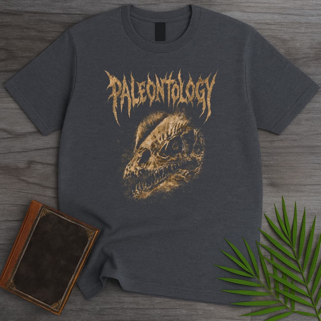 T-Shirt Dark Heather / S Metal Jurassic Dilophosaurus T-Shirt