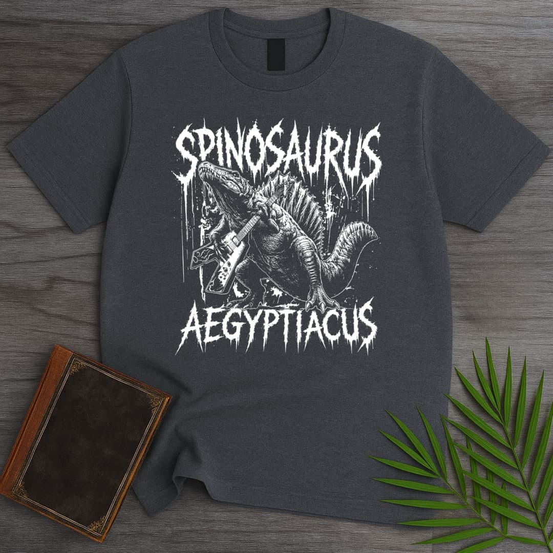 T-Shirt Dark Heather / S Metal Rockin Spinosaurus T-Shirt