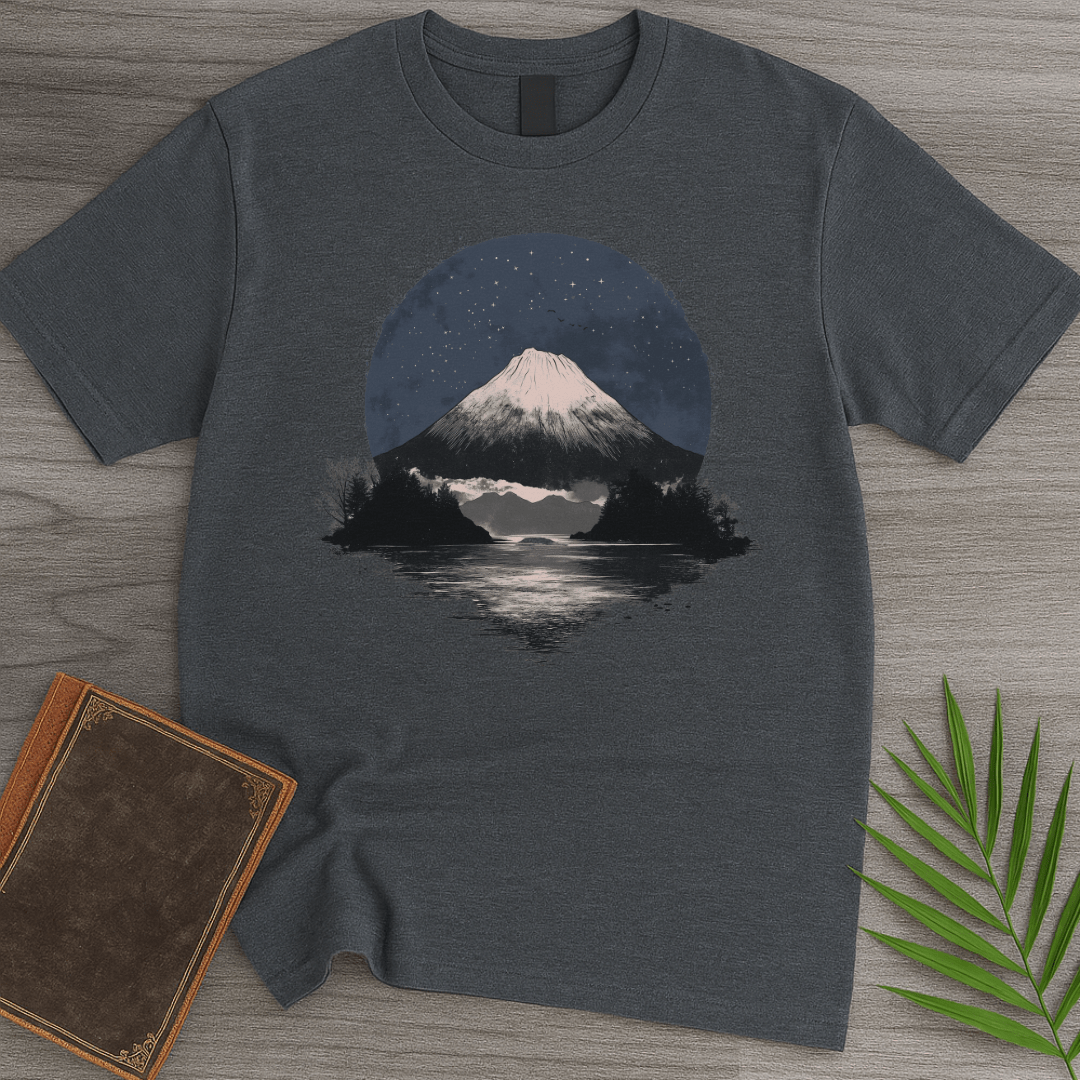 T-Shirt Dark Heather / S Midnight Volcanic Lake Reflection T-Shirt