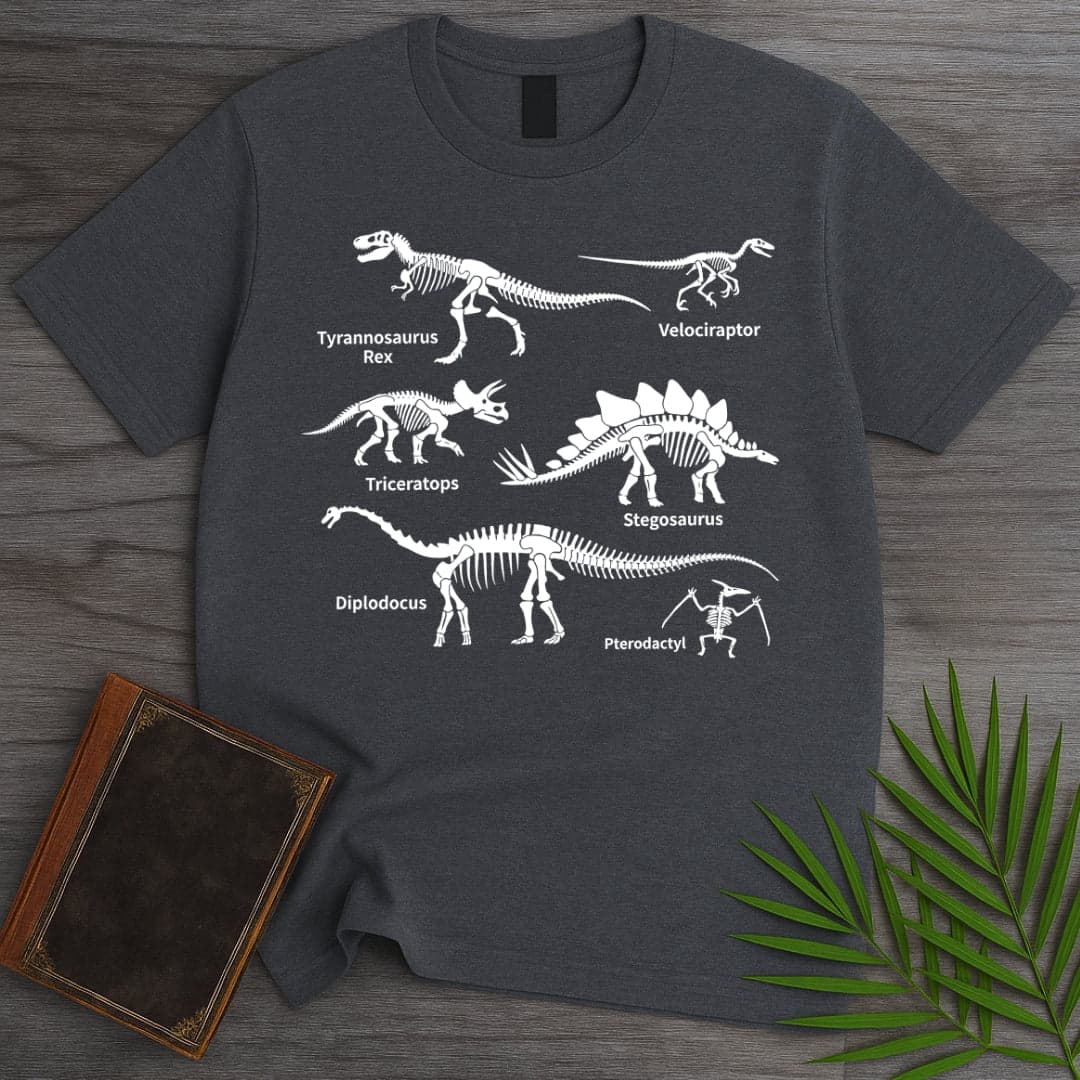 T-Shirt Dark Heather / S Minimalist Dino Education T-Shirt