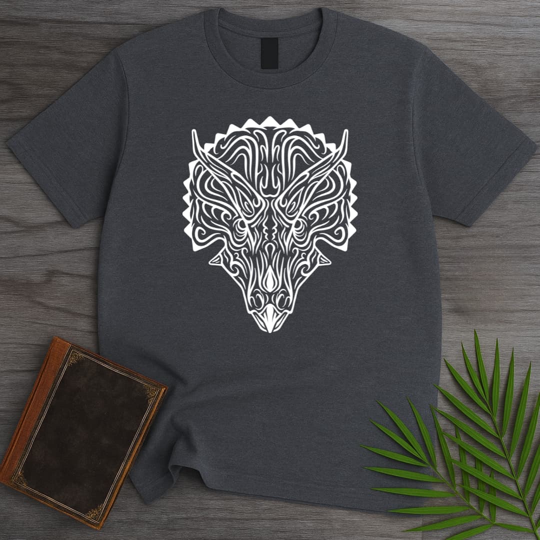 T-Shirt Dark Heather / S Minimalist Three-Horned-Face T-Shirt