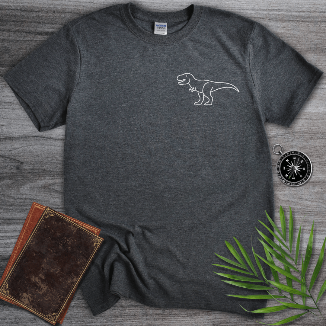 T-Shirt Dark Heather / S Minimalist Tyrannosaurus Line-Art T-Shirt