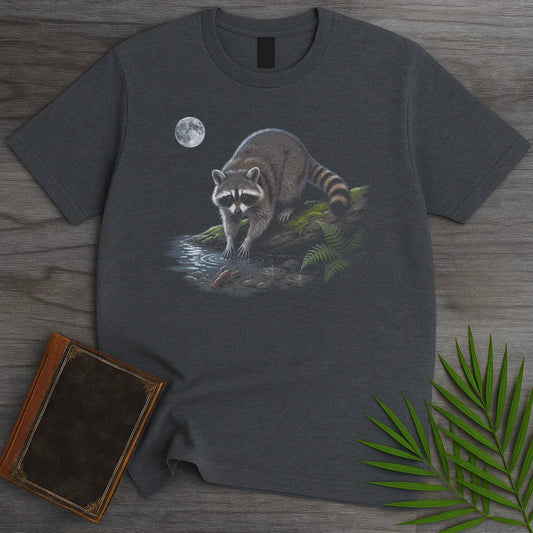 T-Shirt Dark Heather / S Moonlit Creek Raccoon T-Shirt
