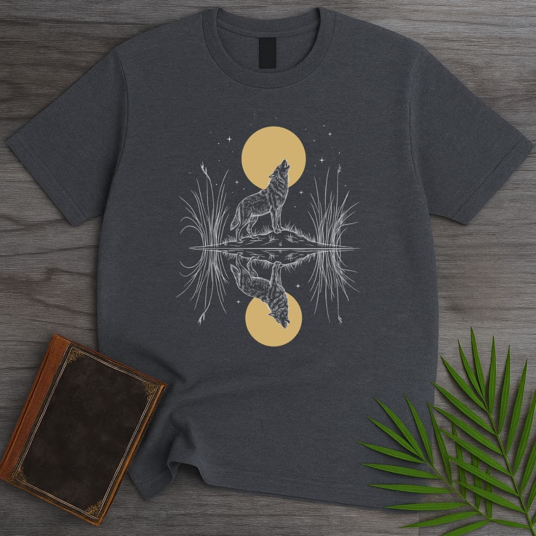 T-Shirt Dark Heather / S Moonlit Howl Wolf T-Shirt