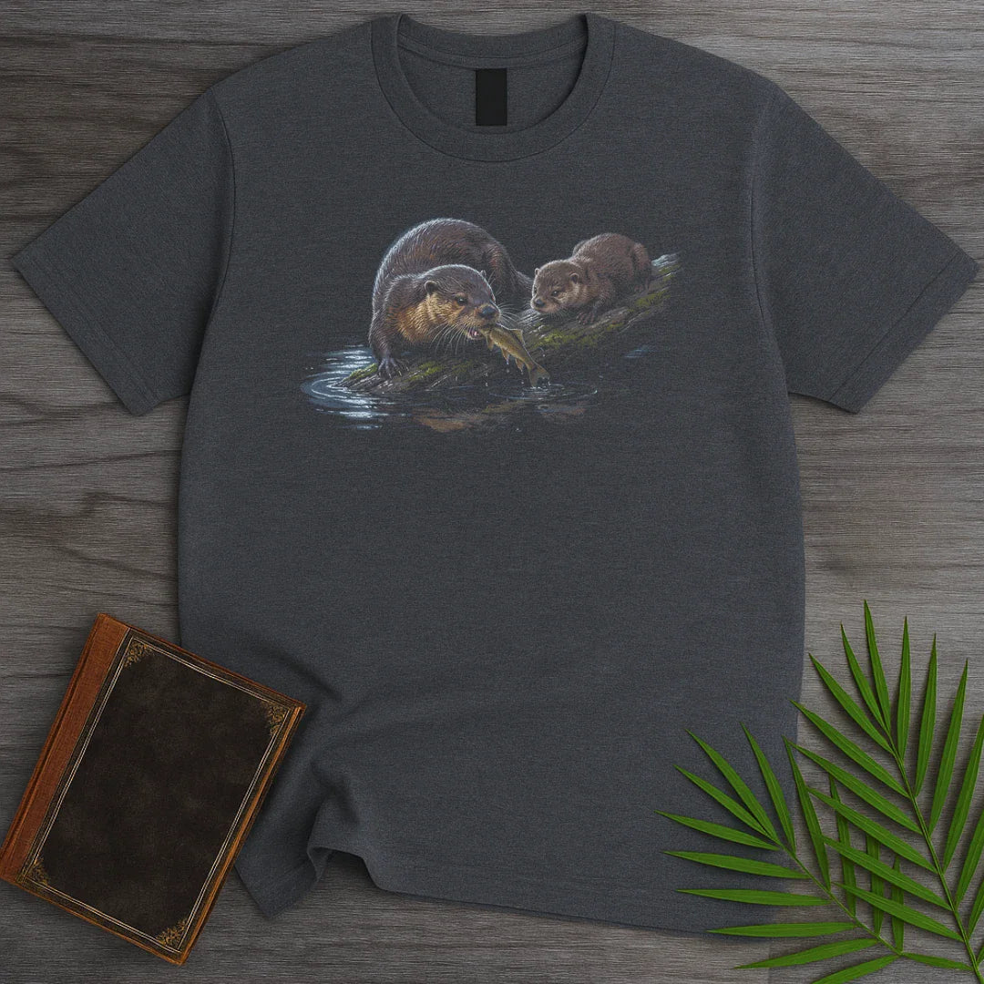 T-Shirt Dark Heather / S Moonlit River Otters T-Shirt