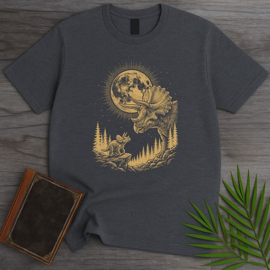 T-Shirt Dark Heather / S Moonstruck Triceratops T-Shirt