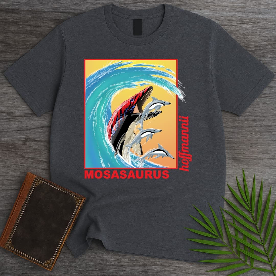 T-Shirt Dark Heather / S Mosasaurus - Tidal Fury Rising T-Shirt