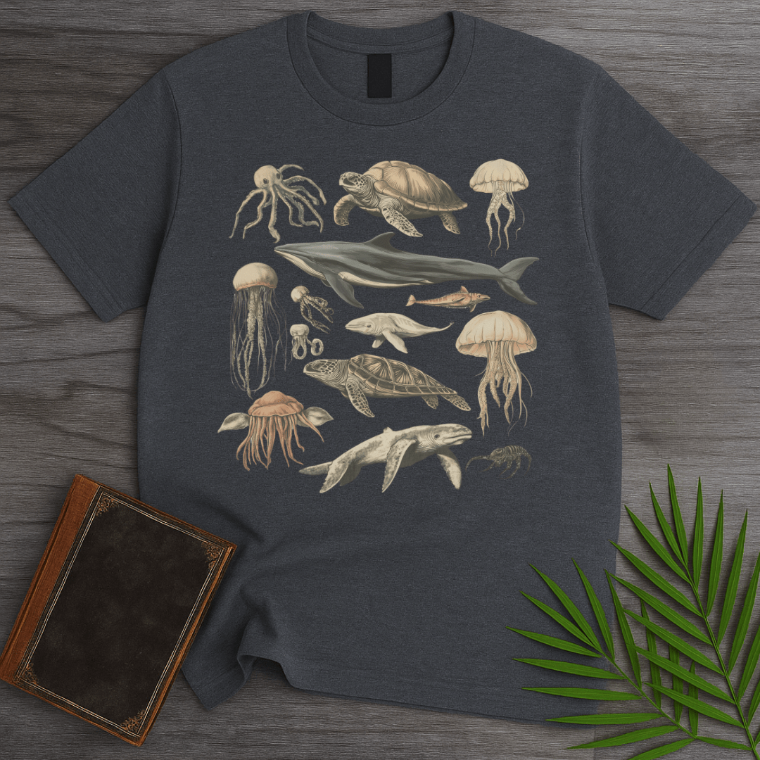 T-Shirt Dark Heather / S Natural History Creatures of the Ocean T-Shirt