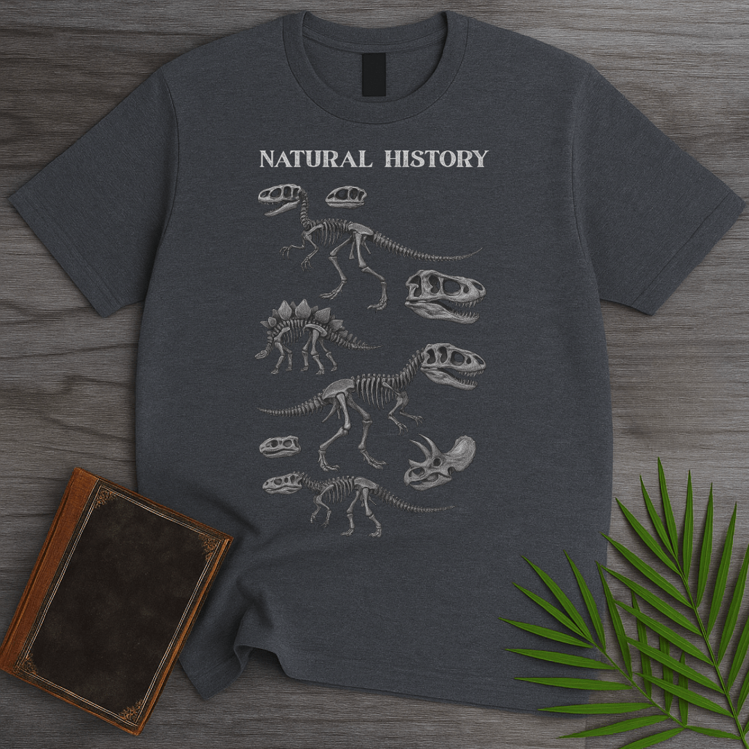 T-Shirt Dark Heather / S Natural History: Paleontology Fossils T-Shirt