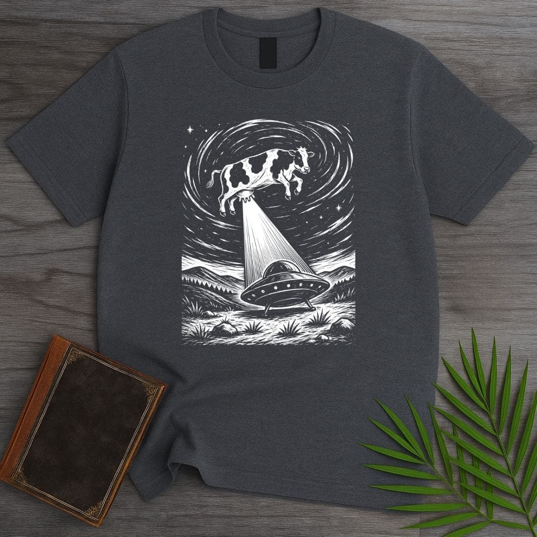 T-Shirt Dark Heather / S Natural History UFO Cow T-Shirt