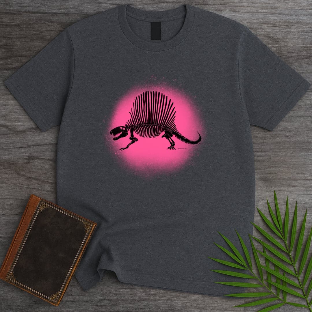 T-Shirt Dark Heather / S Neon Sail Dimetrodon T-Shirt (palaeoden_art)