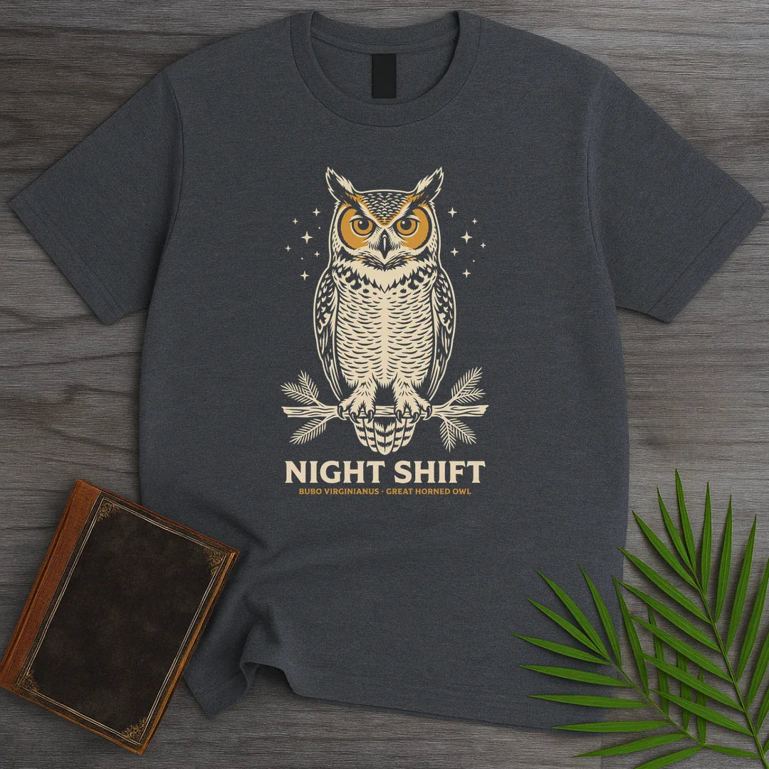 T-Shirt Dark Heather / S Night Shift Horned Owl T-Shirt