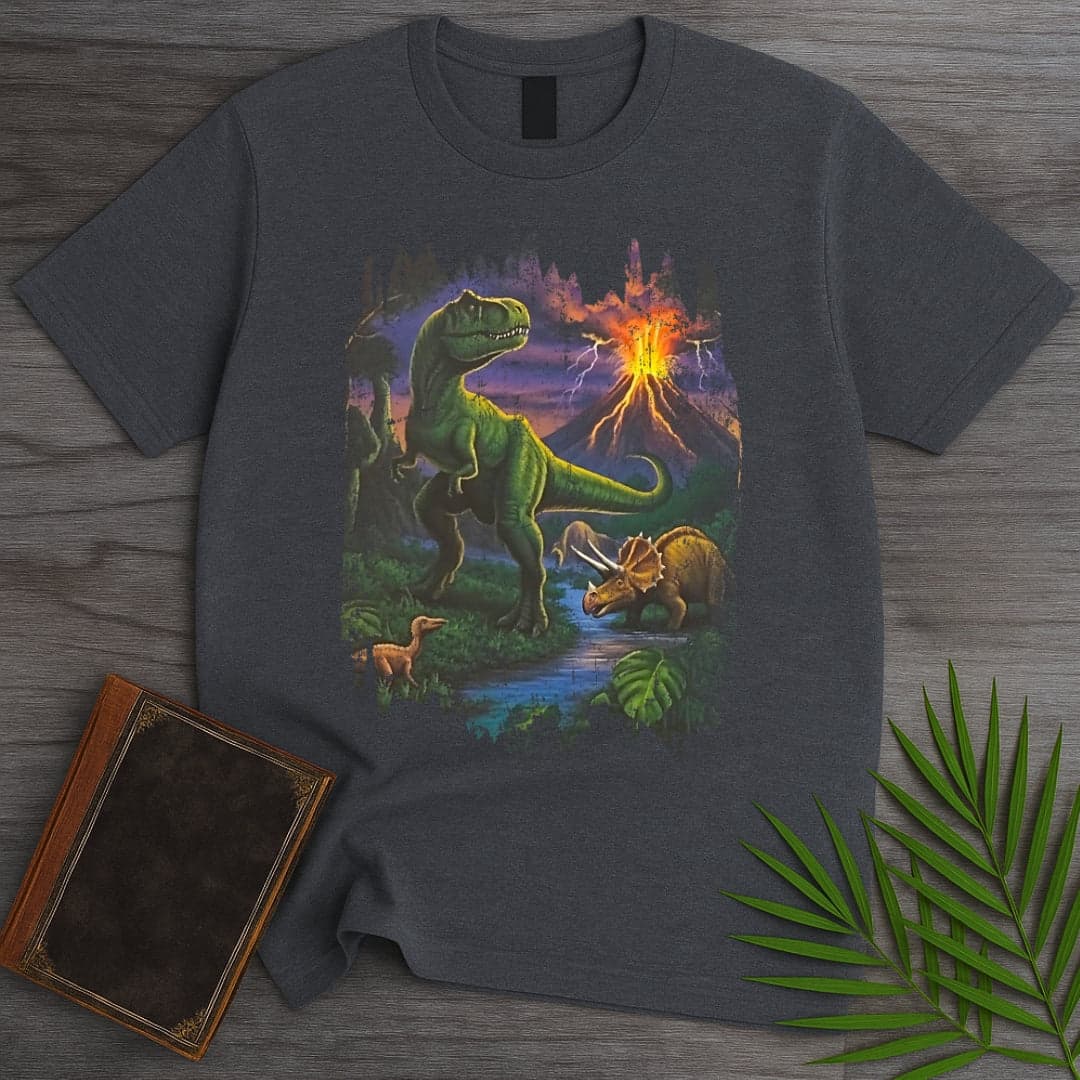 T-Shirt Dark Heather / S Nostalgic 90's Volcanic Dino T-Shirt