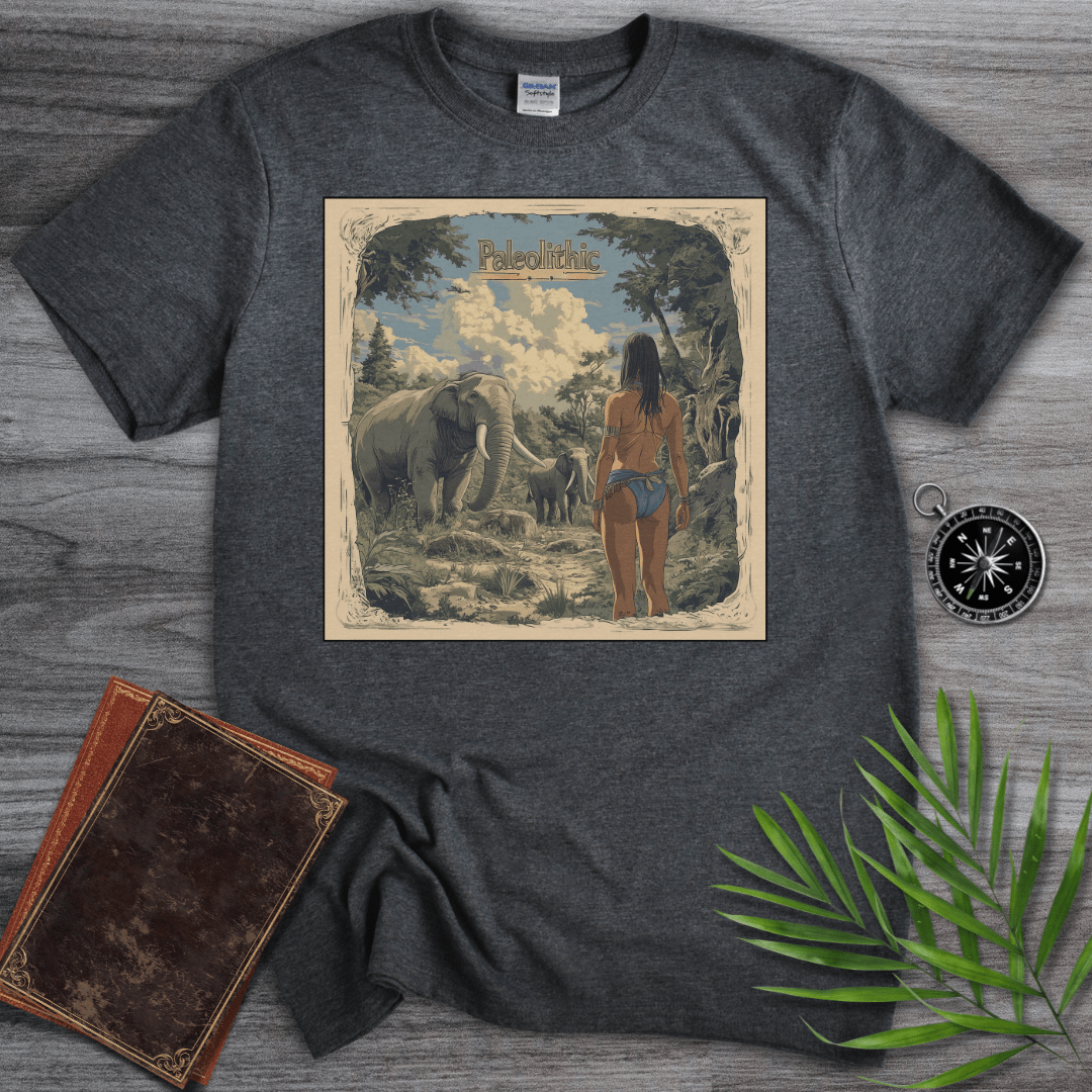 T-Shirt Dark Heather / S Paleolithic Legends, Prehistoric Living T-Shirt