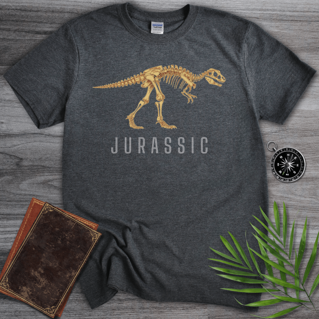 T-Shirt Dark Heather / S Paleontology Dinosaur Skeleton, Jurassic Era T-Shirt