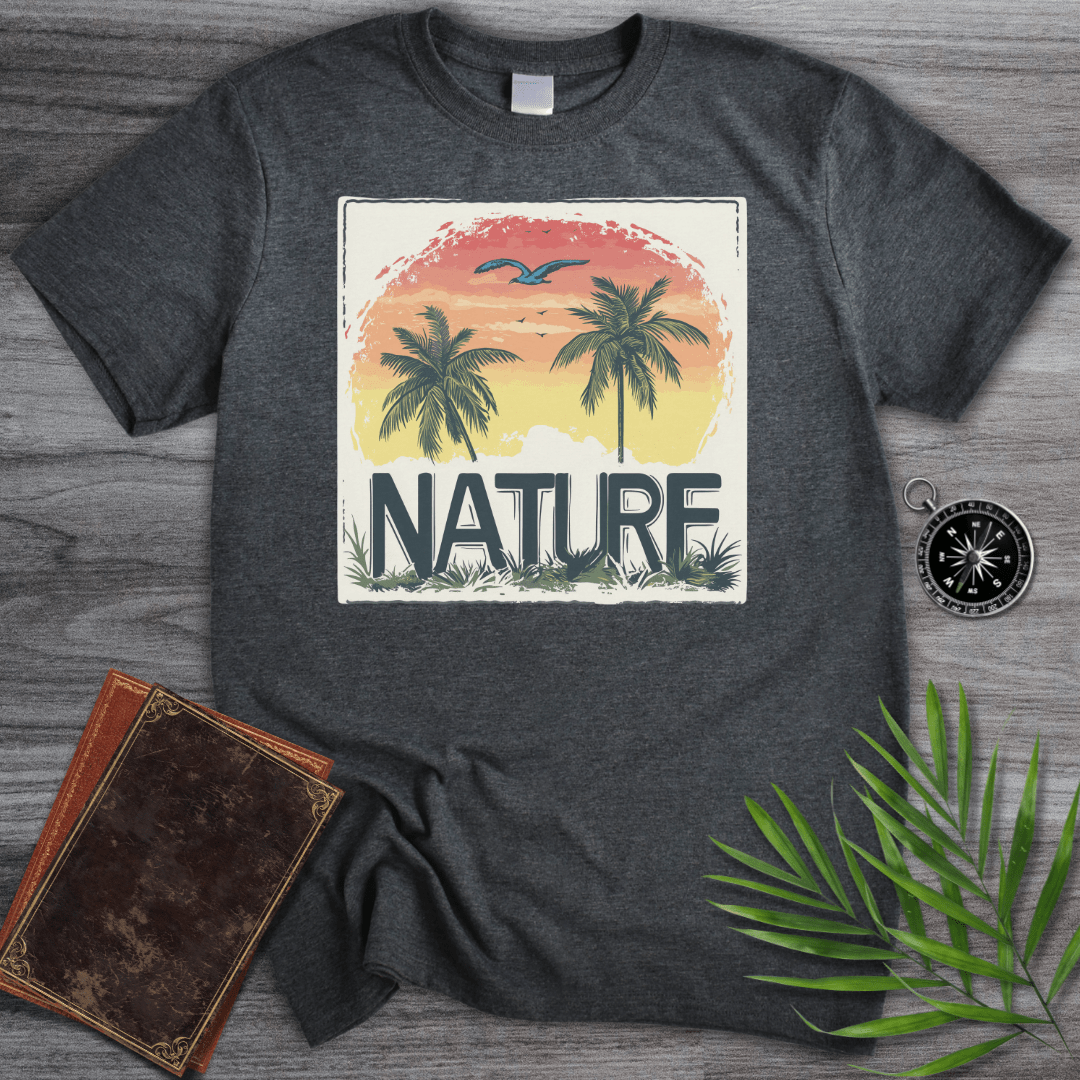 T-Shirt Dark Heather / S Palm Nature Sunset T-Shirt