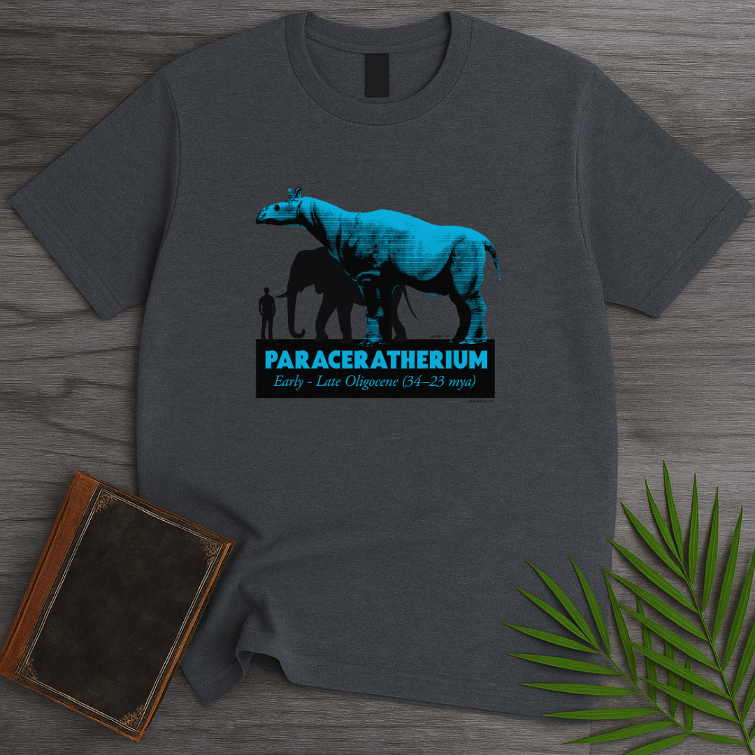 T-Shirt Dark Heather / S Paraceratherium Titan Rhino Tee T-Shirt (palaeodn_art)