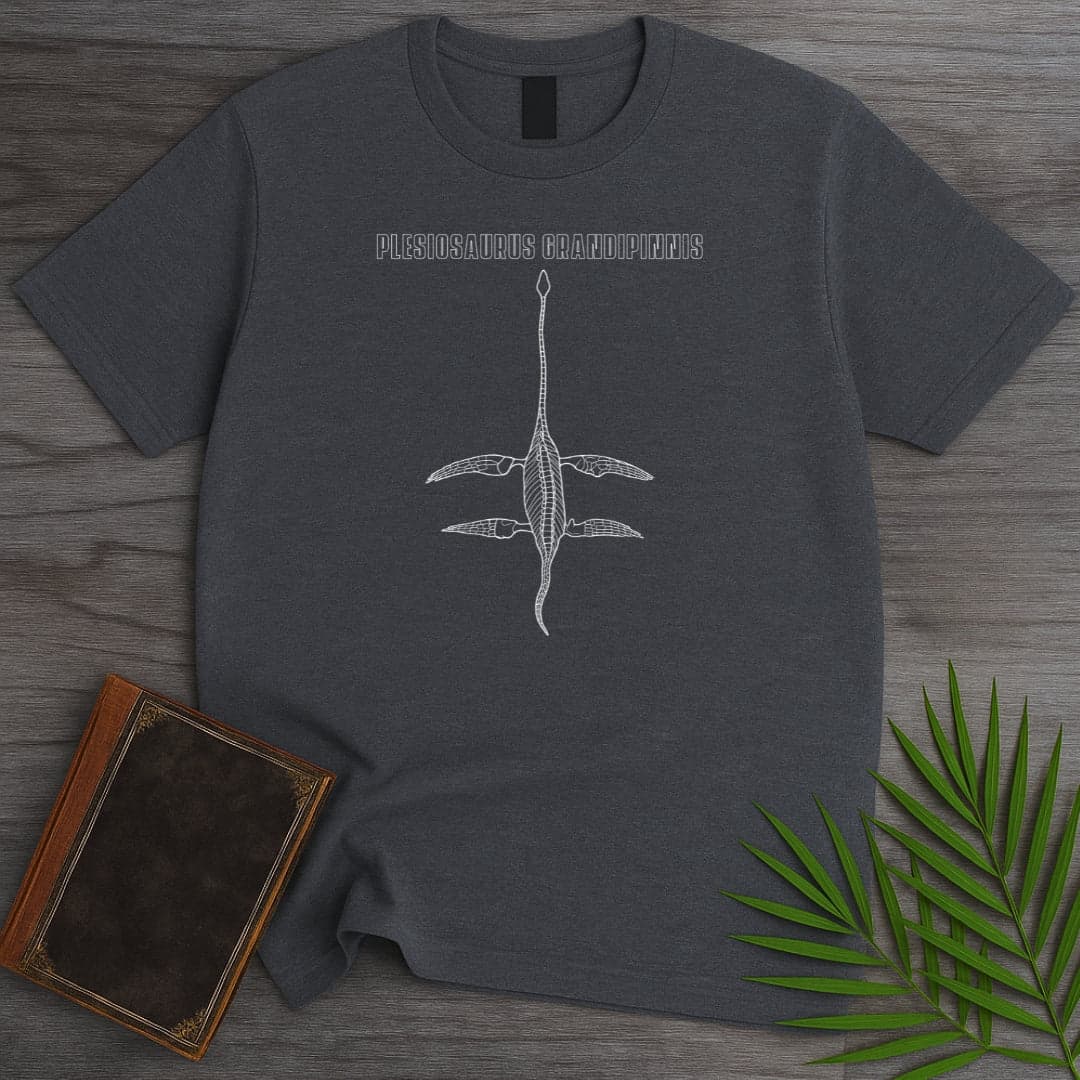T-Shirt Dark Heather / S Plesiosaurus Grandipinnis Line Art T-Shirt